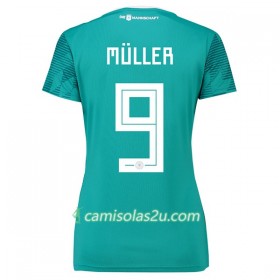 Camisolas de Futebol Alemanha Müller 9 Mulher Equipamento Alternativa Copa do Mundo 2018 Manga Curta